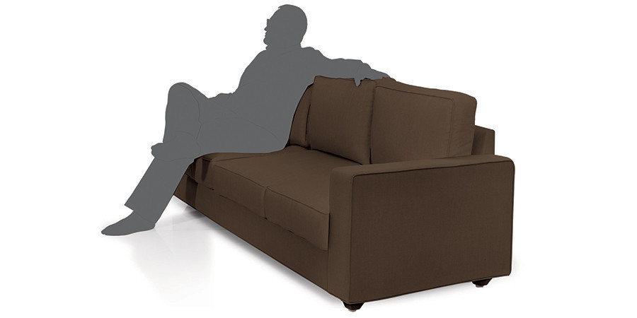 Fleming Fabric Sofa 3Seater Dark Brown